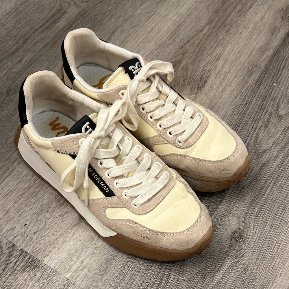 Sam Edelman Cream and Tan Sneakers